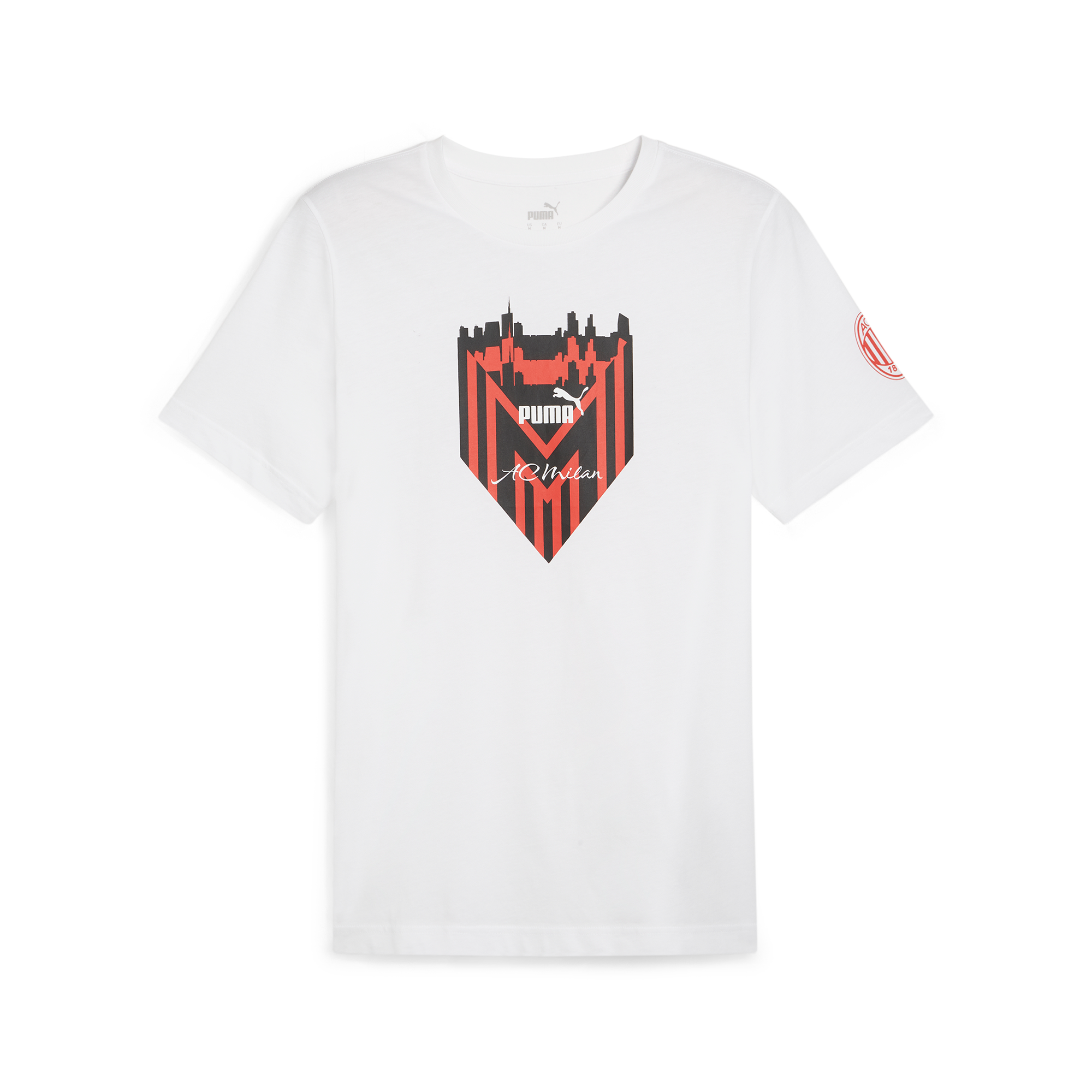 T-shirt bianca da uomo Puma x AC Milan Ftblicons, Abbigliamento Sport, SKU a722000406, Immagine 0